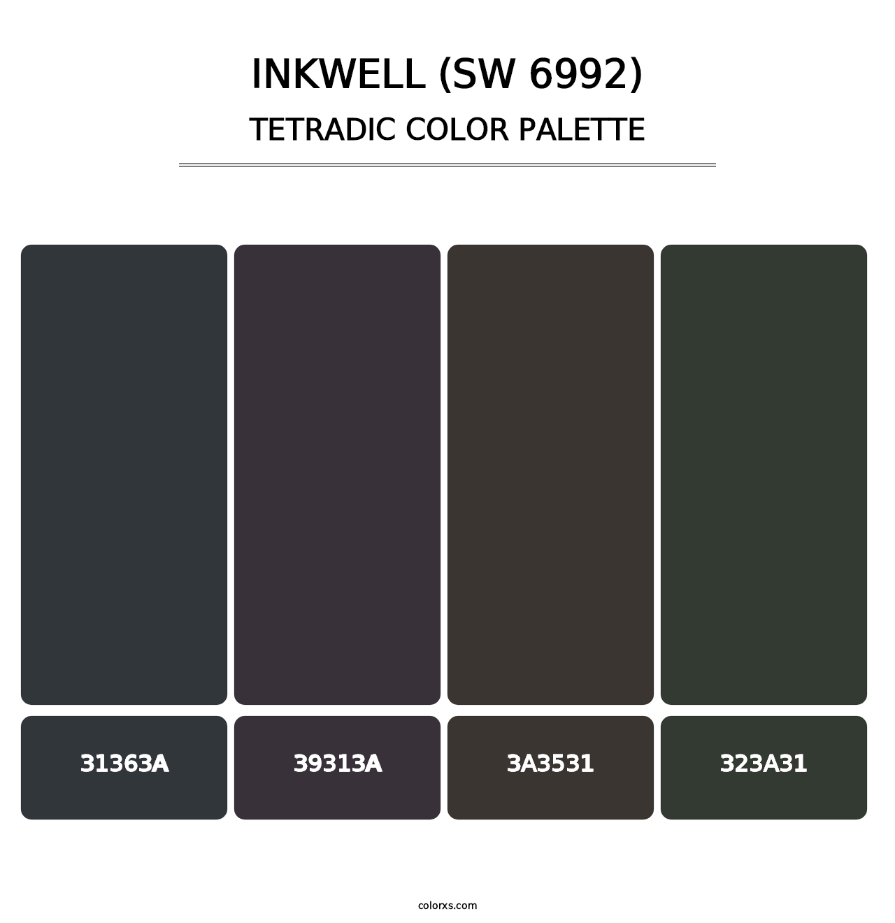 Inkwell (SW 6992) - Tetradic Color Palette