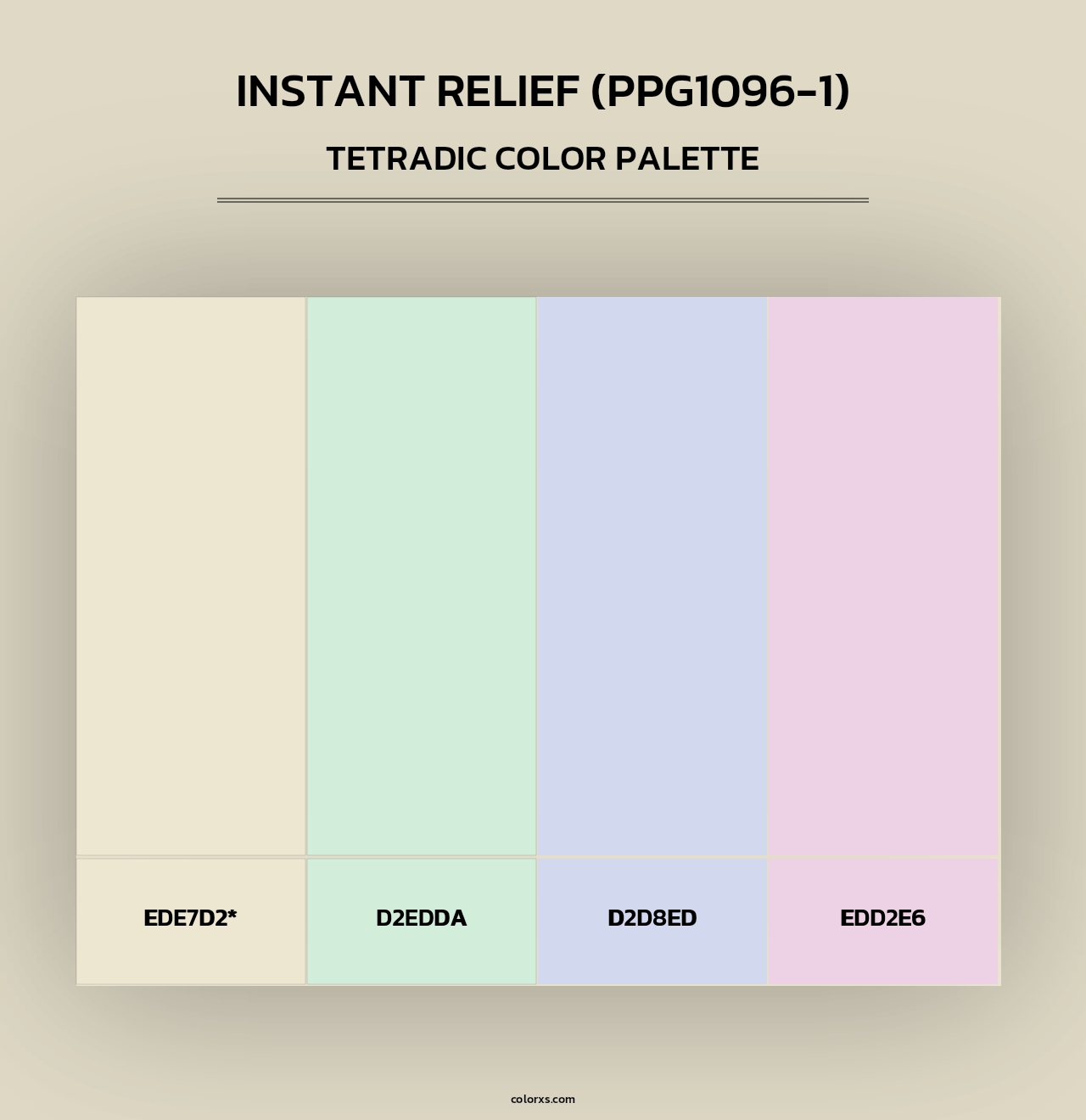 Instant Relief (PPG1096-1) - Tetradic Color Palette