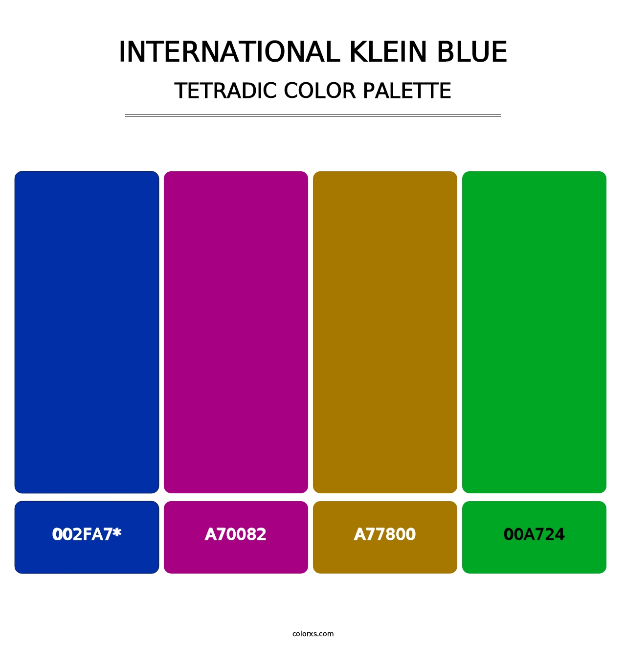 International Klein Blue - Tetradic Color Palette