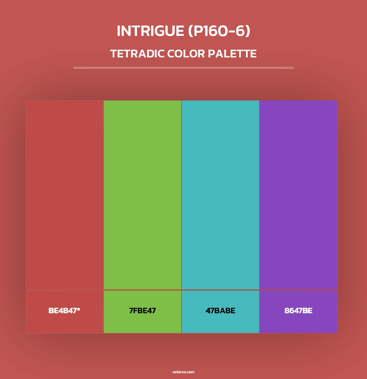 Intrigue (P160-6) - Tetradic Color Palette