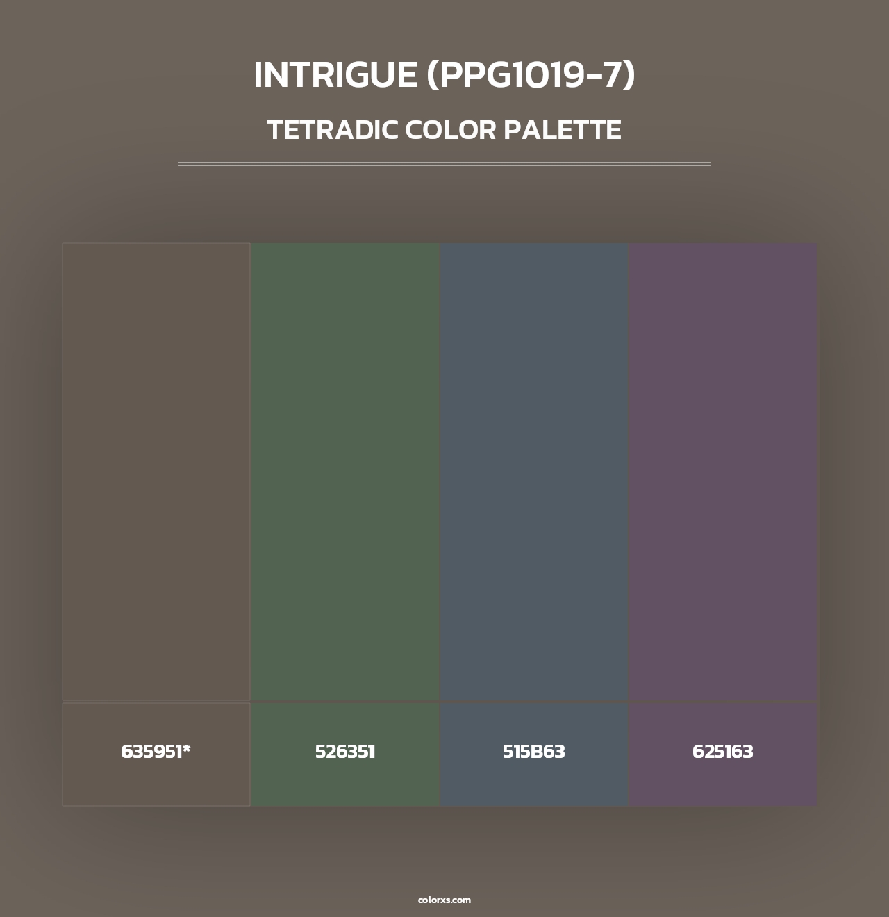 Intrigue (PPG1019-7) - Tetradic Color Palette