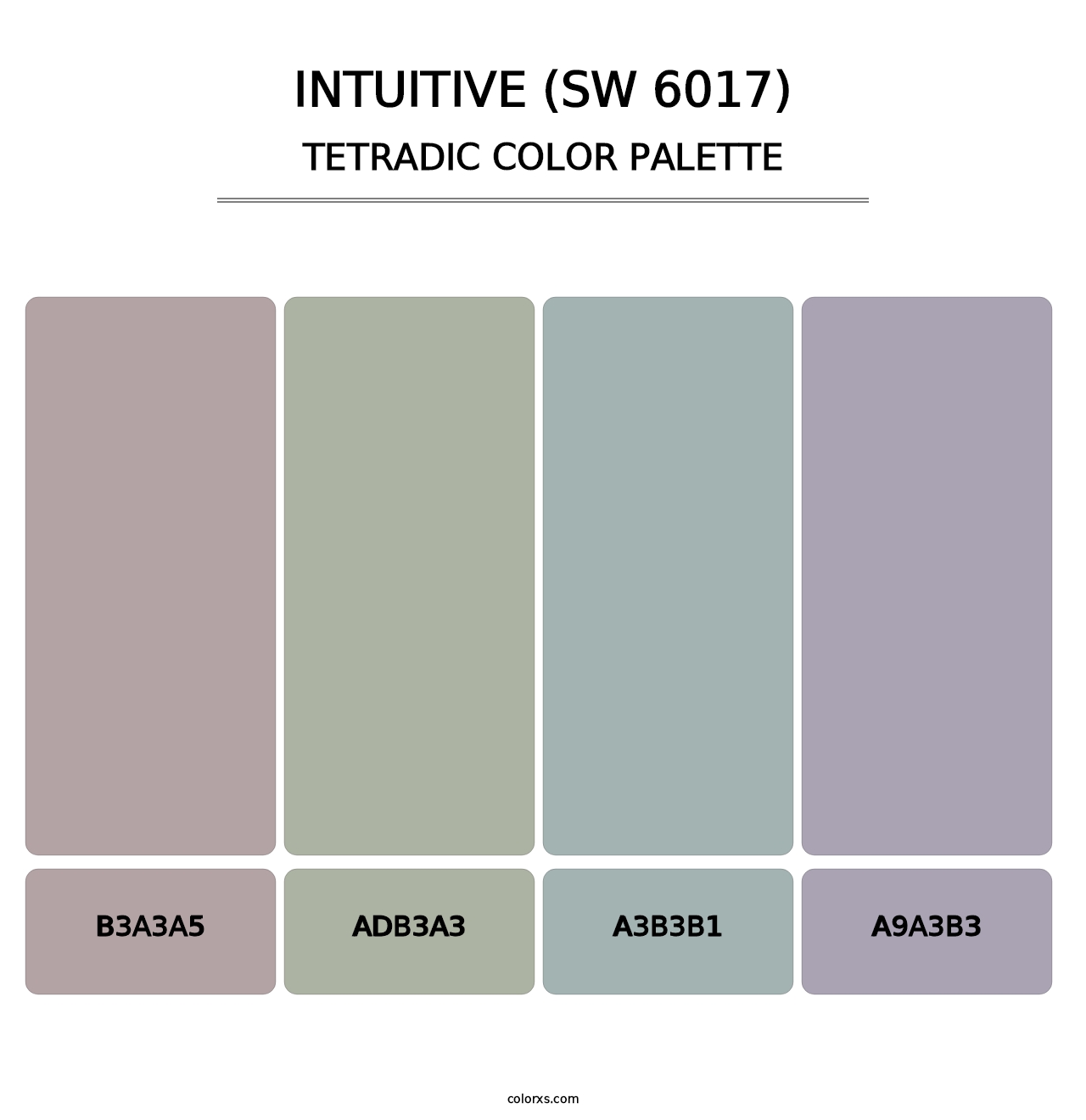 Intuitive (SW 6017) - Tetradic Color Palette
