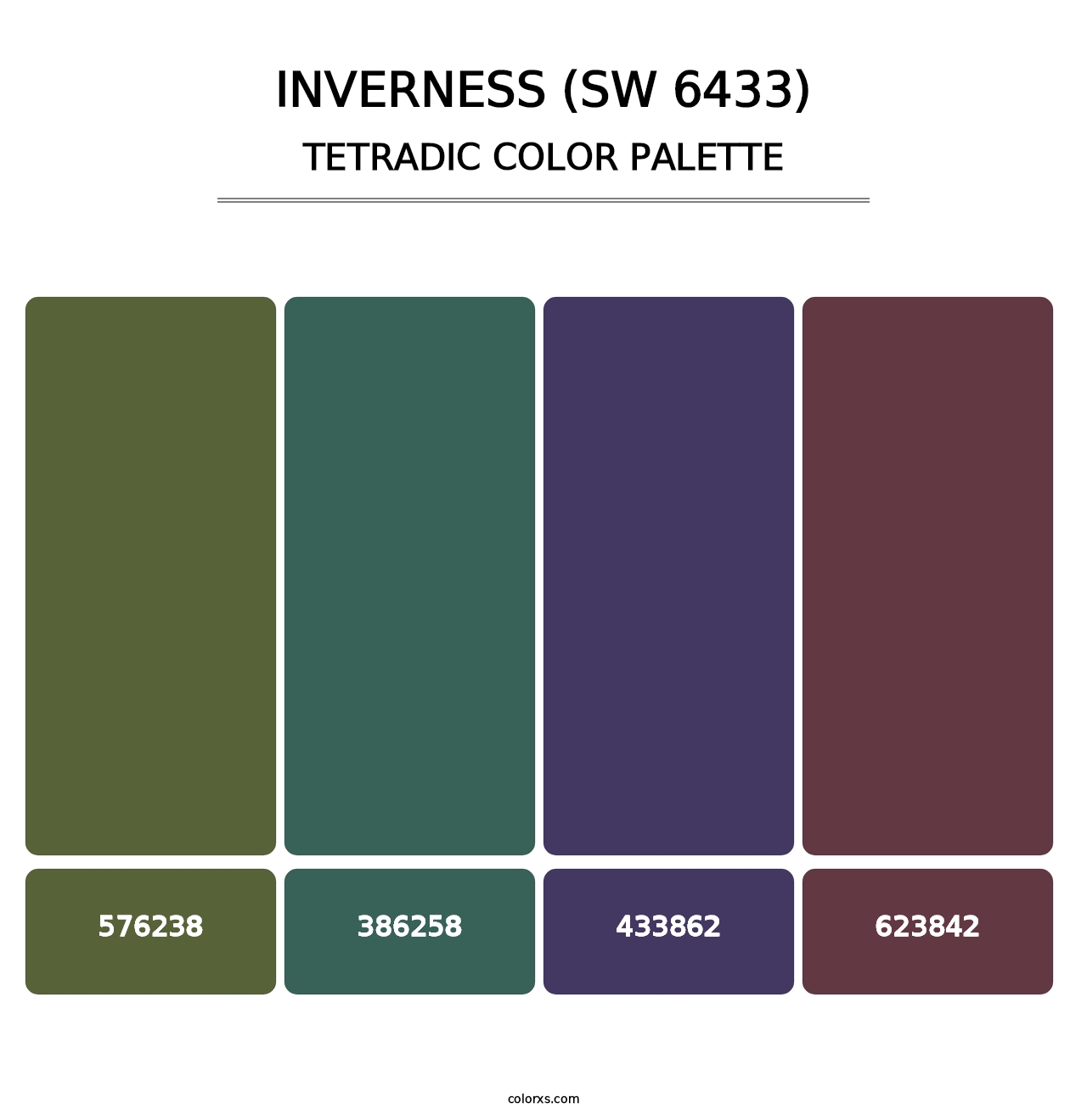 Inverness (SW 6433) - Tetradic Color Palette