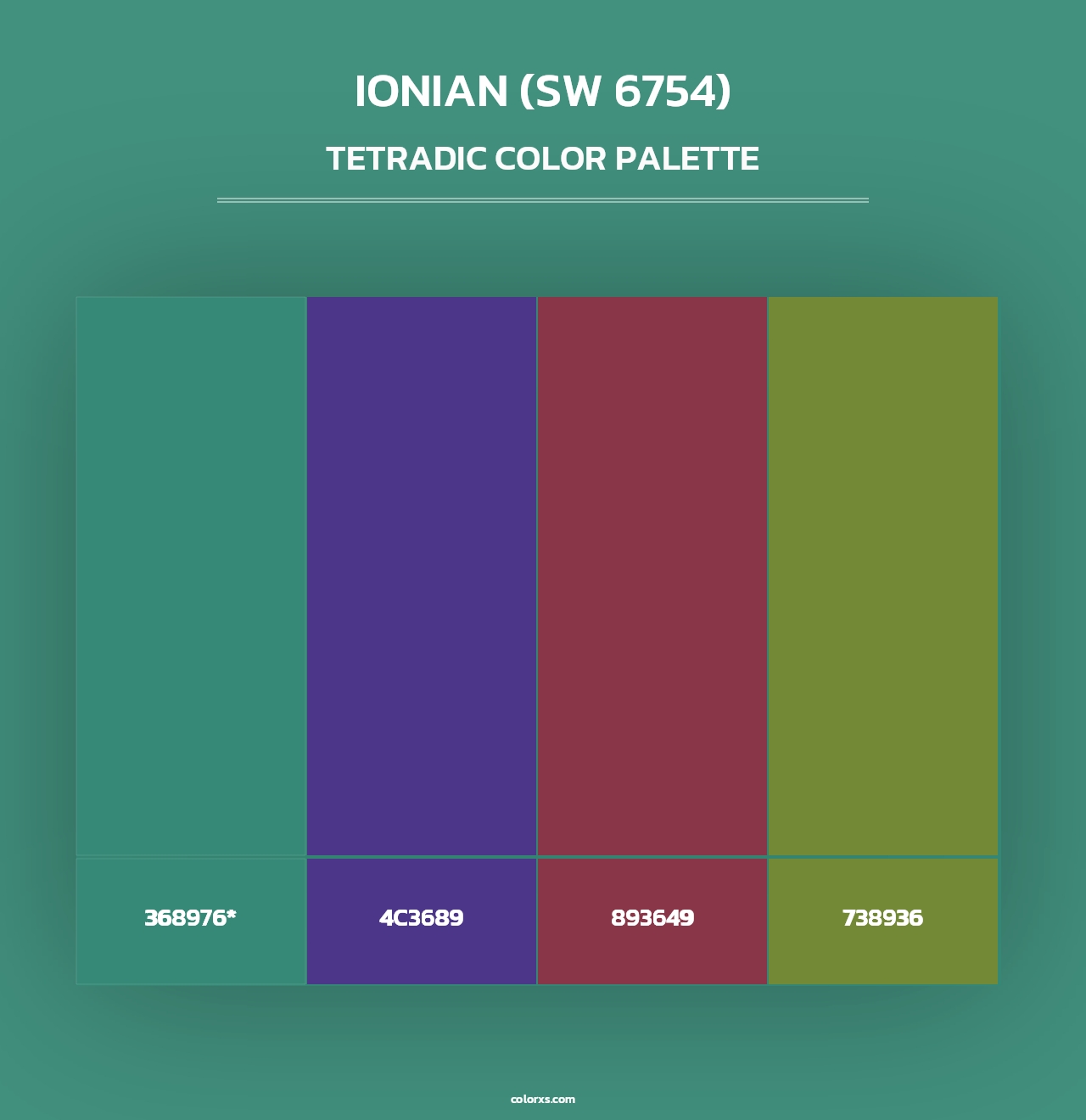 Ionian (SW 6754) - Tetradic Color Palette