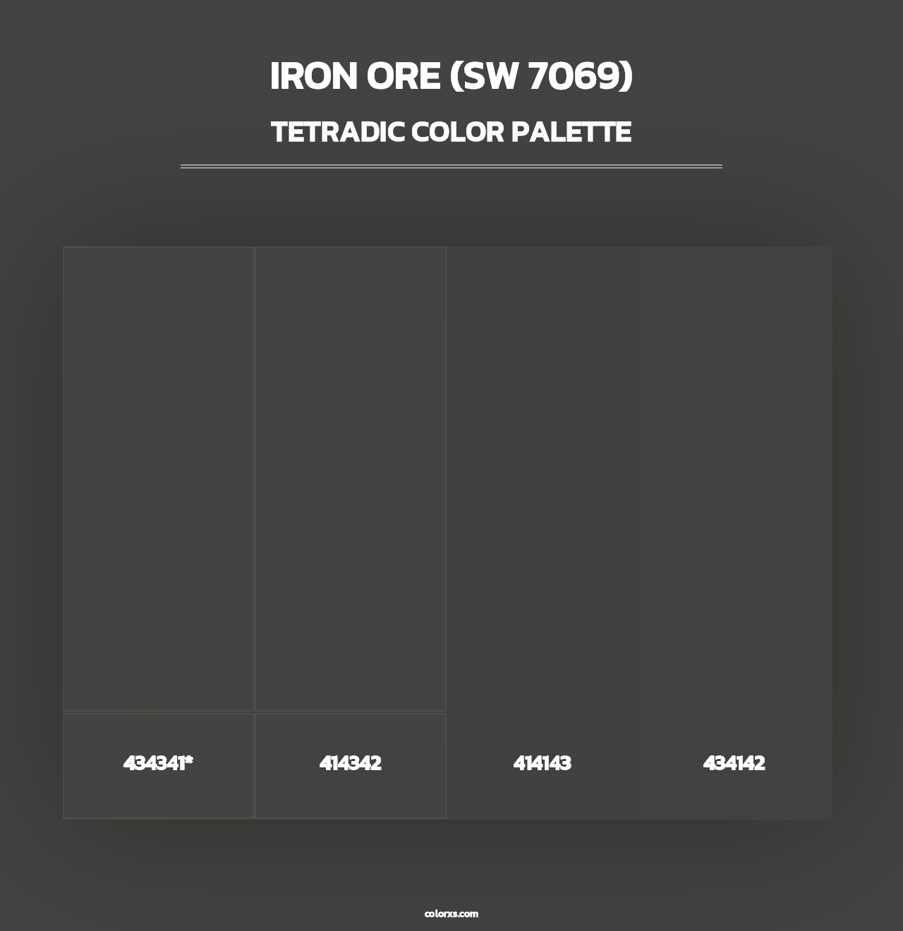 Iron Ore (SW 7069) - Tetradic Color Palette