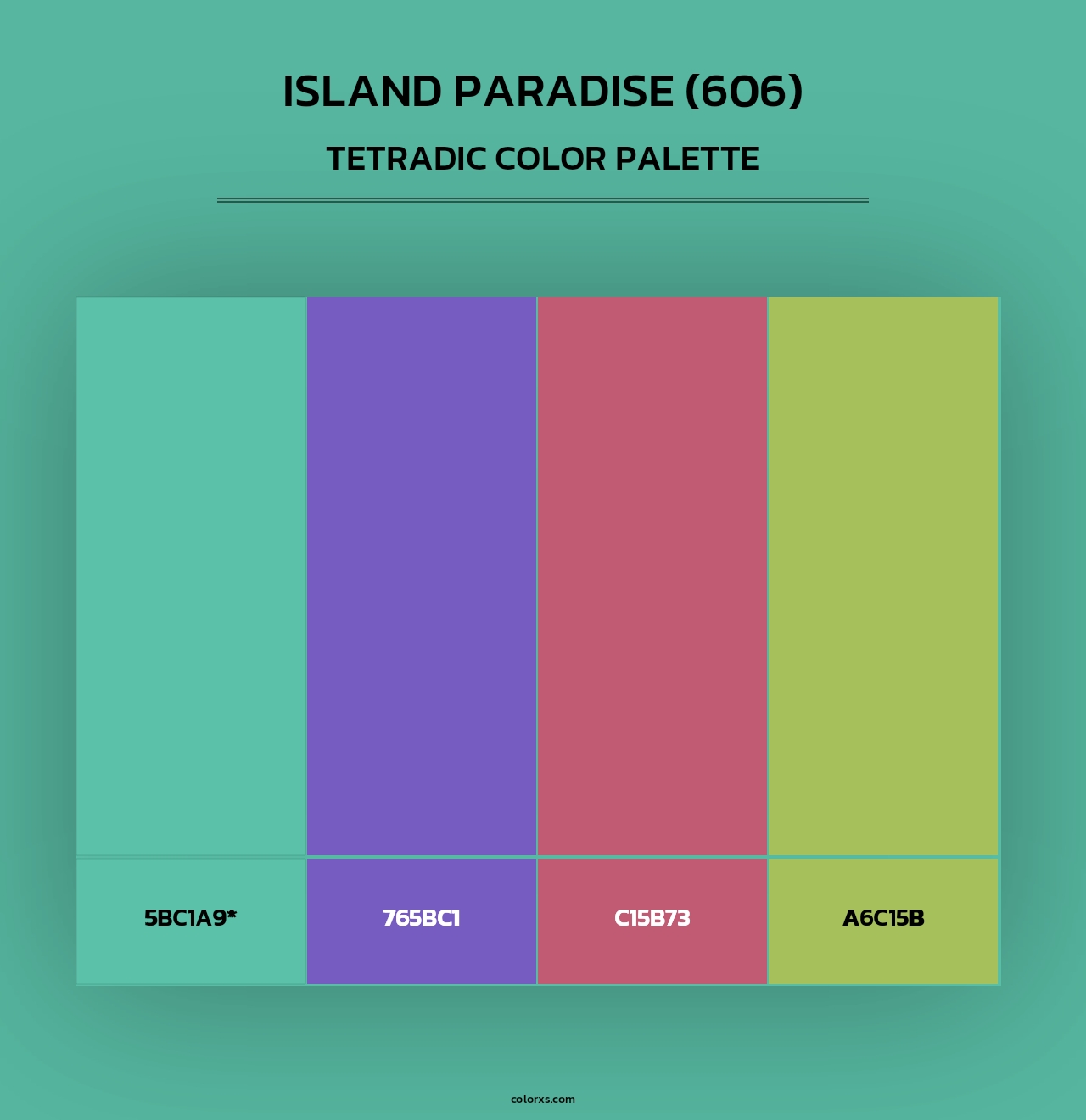 Island Paradise (606) - Tetradic Color Palette