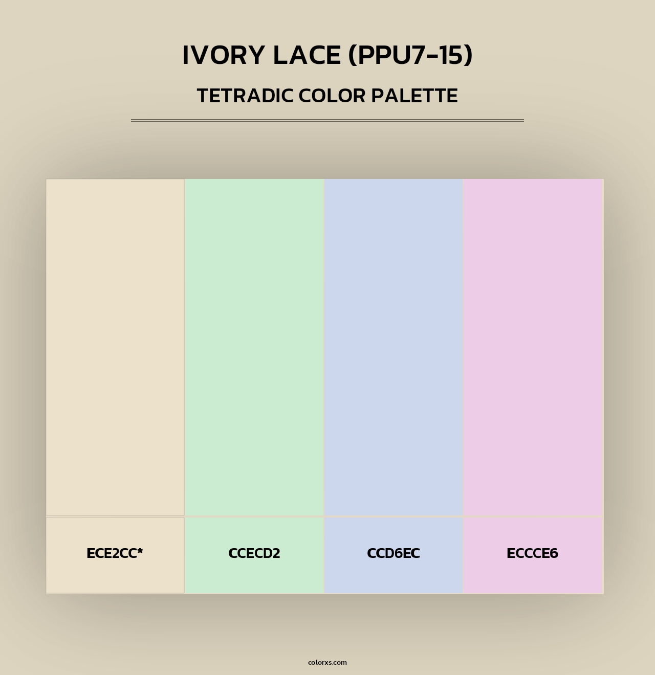 Ivory Lace (PPU7-15) - Tetradic Color Palette