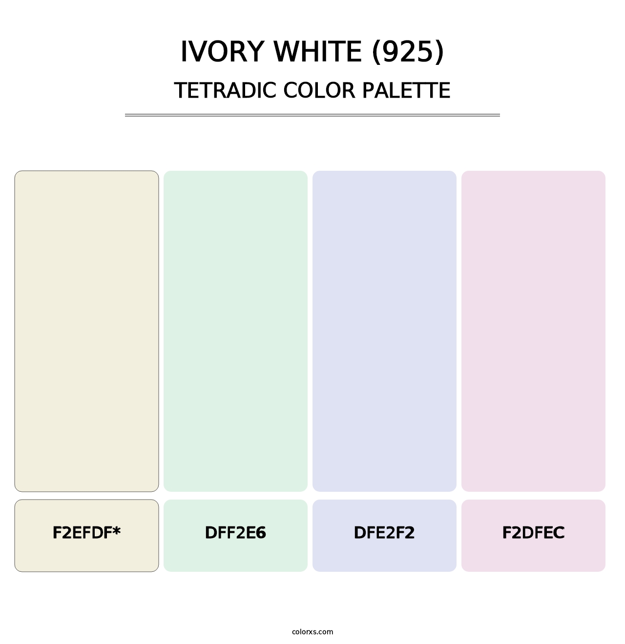 Ivory White (925) - Tetradic Color Palette