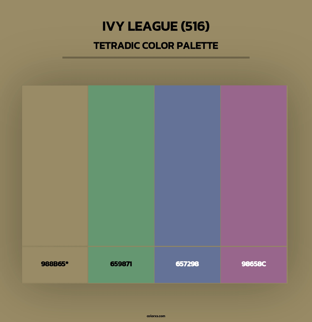 Ivy League (516) - Tetradic Color Palette