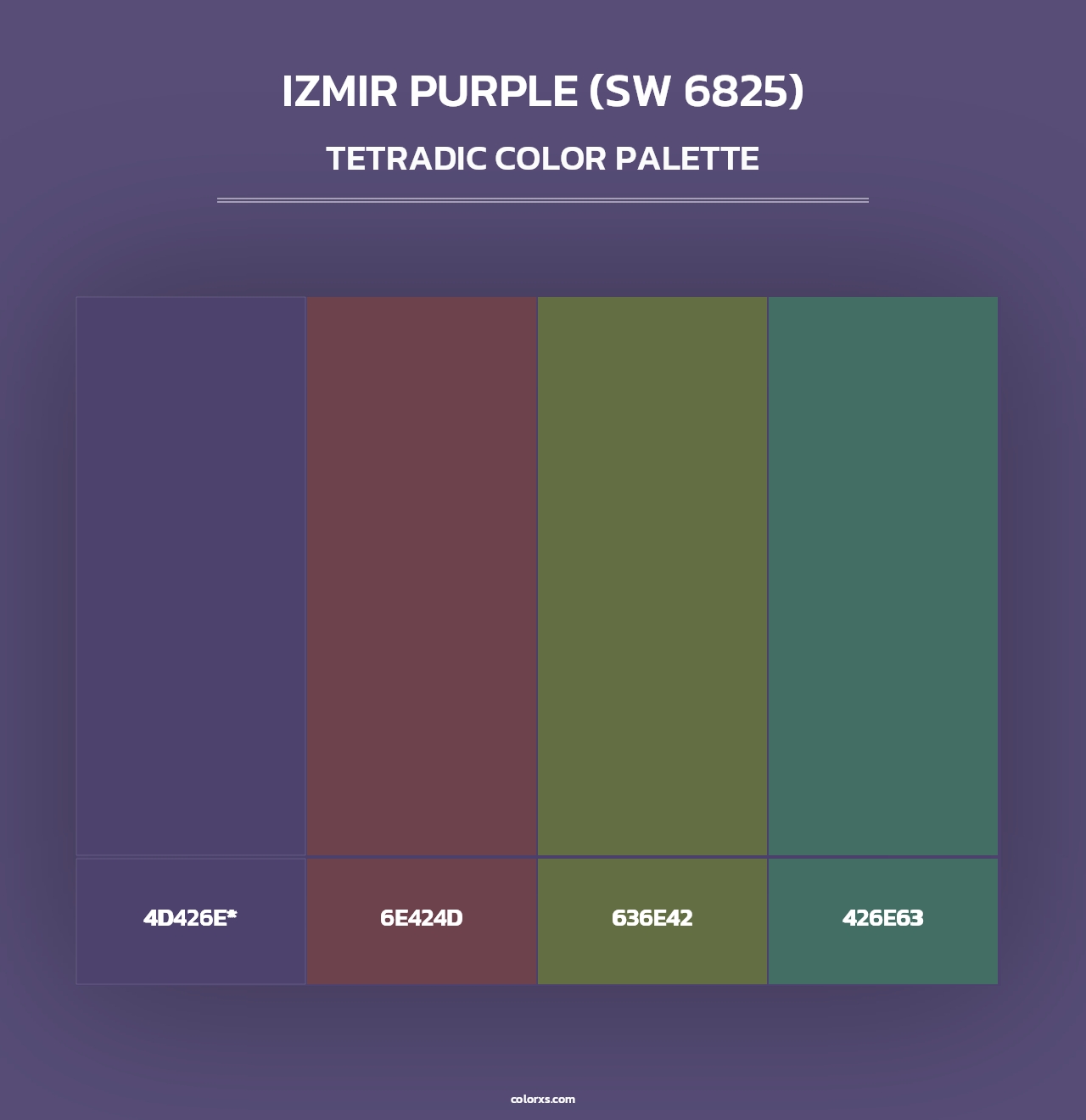 Izmir Purple (SW 6825) - Tetradic Color Palette