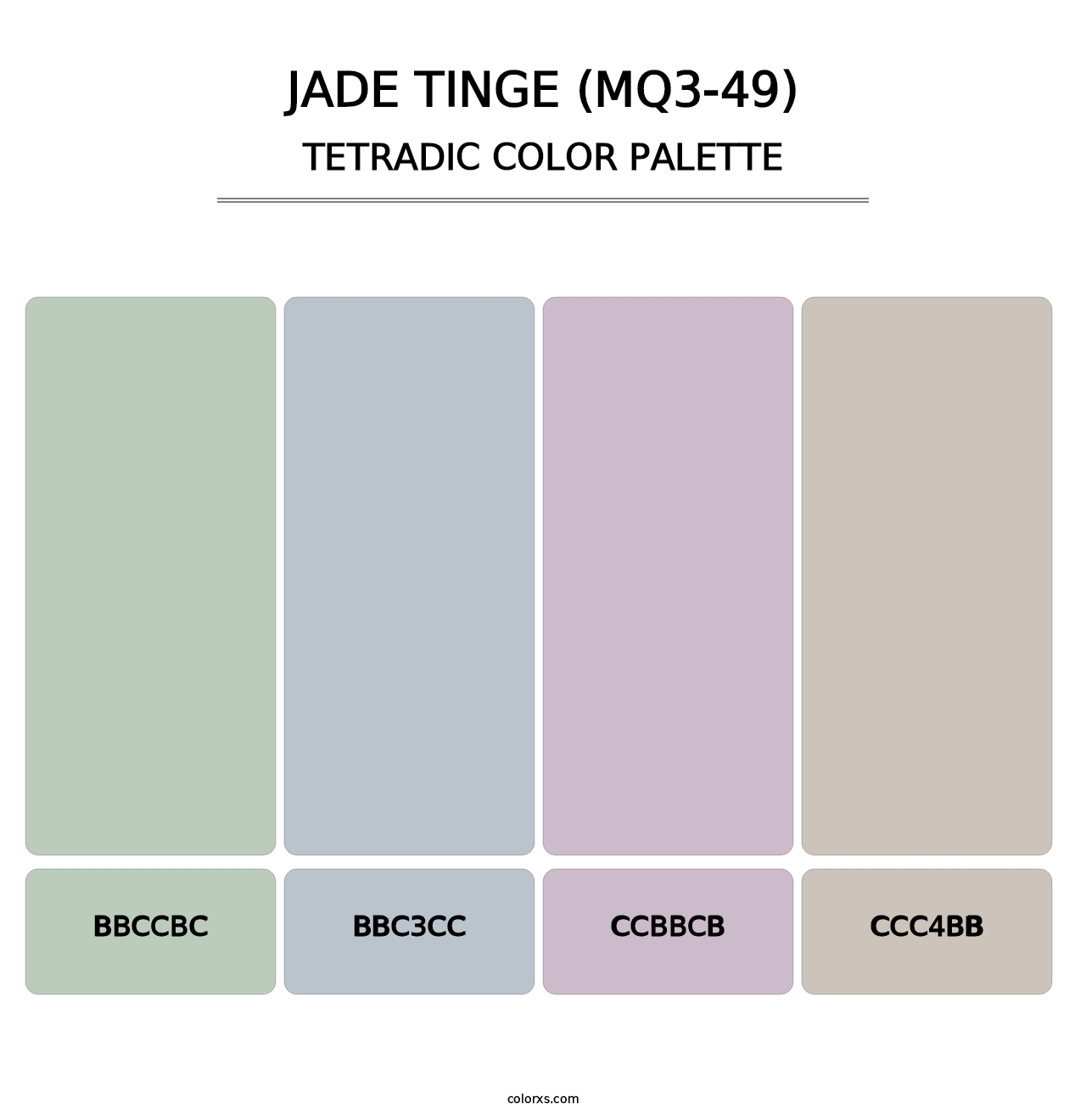 Jade Tinge (MQ3-49) - Tetradic Color Palette
