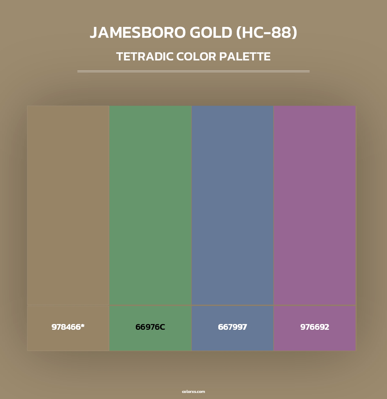 Jamesboro Gold (HC-88) - Tetradic Color Palette