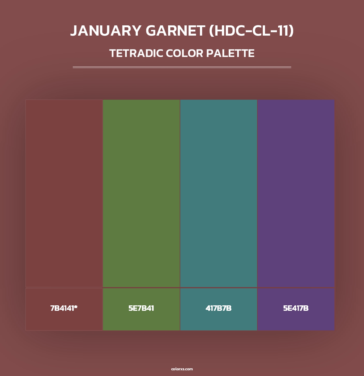 January Garnet (HDC-CL-11) - Tetradic Color Palette