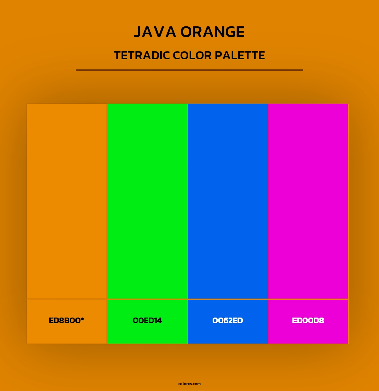 Java Orange - Tetradic Color Palette