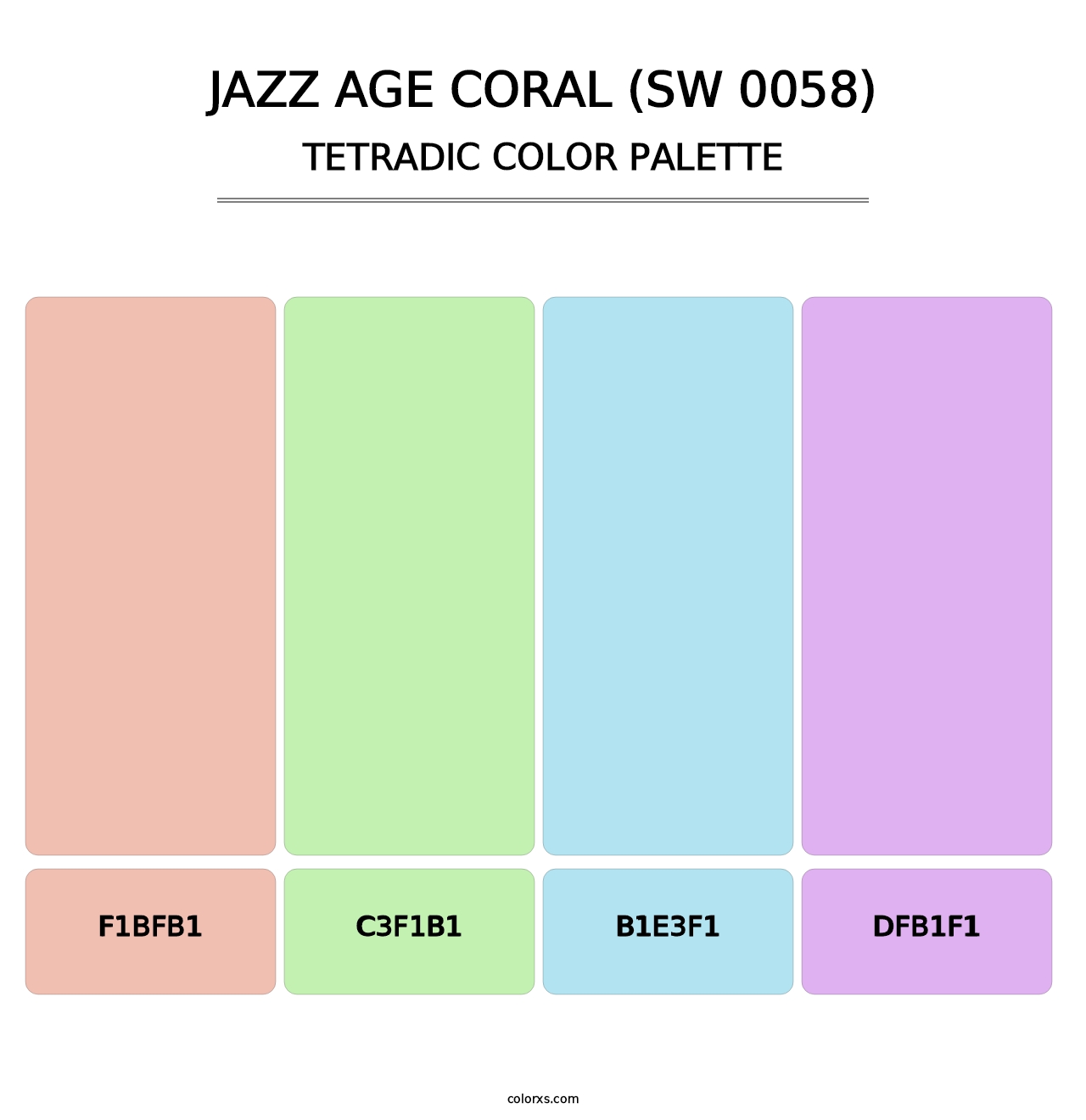 Jazz Age Coral (SW 0058) - Tetradic Color Palette