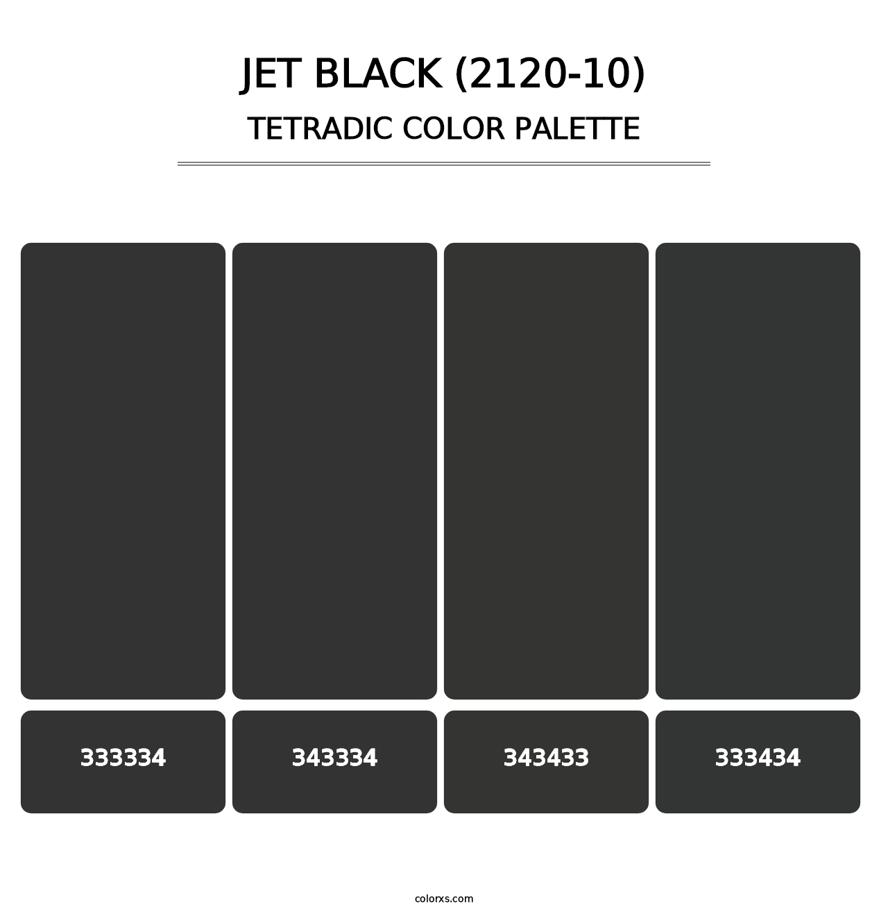 Jet Black (2120-10) - Tetradic Color Palette