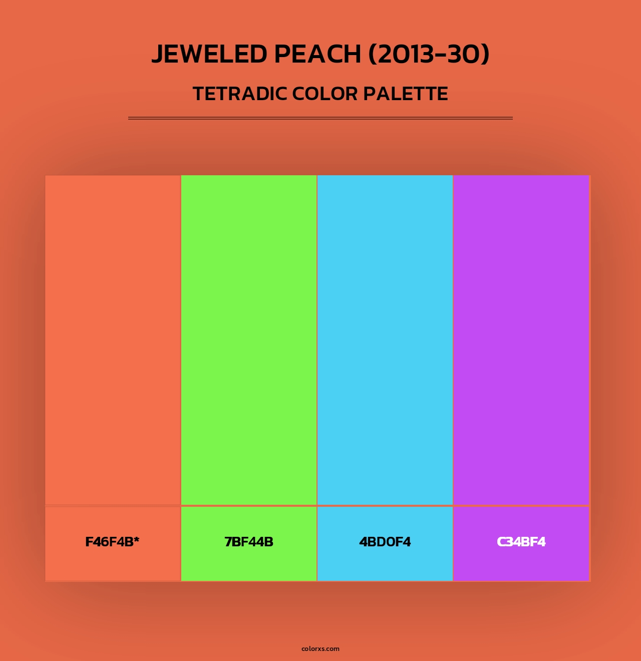 Jeweled Peach (2013-30) - Tetradic Color Palette