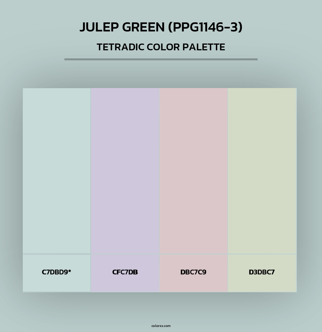Julep Green (PPG1146-3) - Tetradic Color Palette