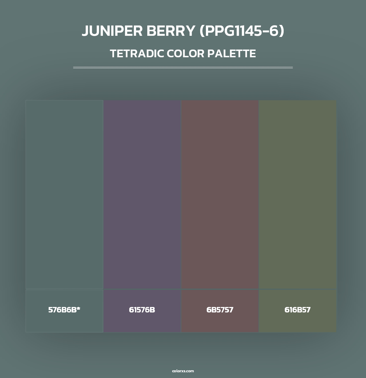 Juniper Berry (PPG1145-6) - Tetradic Color Palette