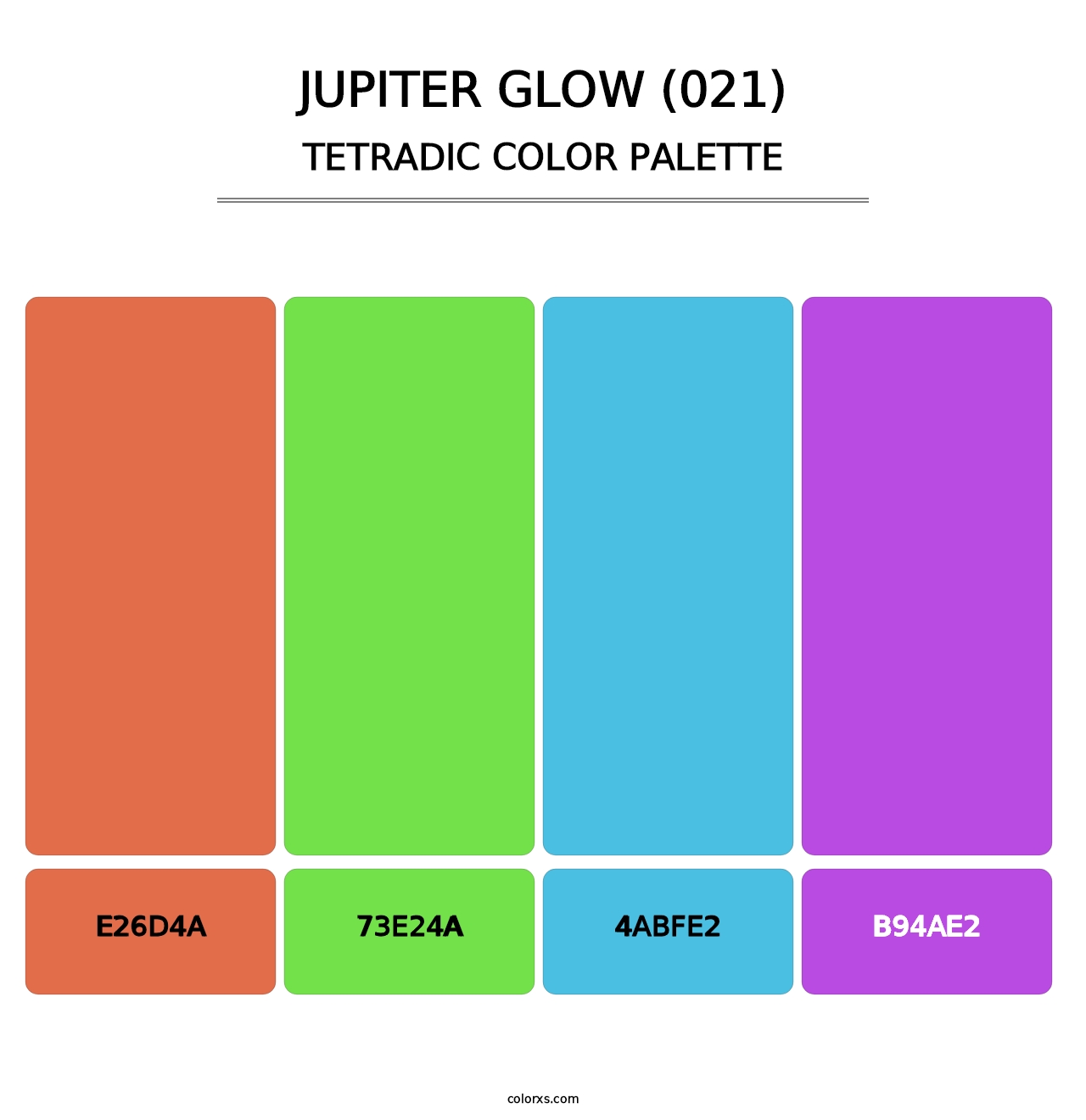 Jupiter Glow (021) - Tetradic Color Palette