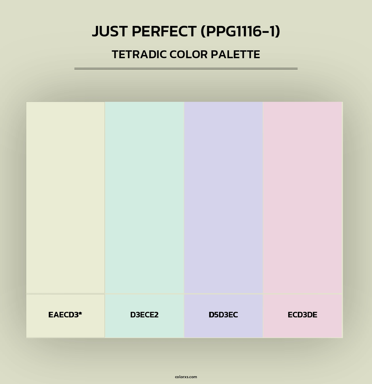 Just Perfect (PPG1116-1) - Tetradic Color Palette