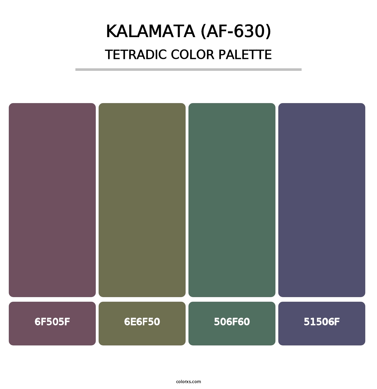 Kalamata (AF-630) - Tetradic Color Palette