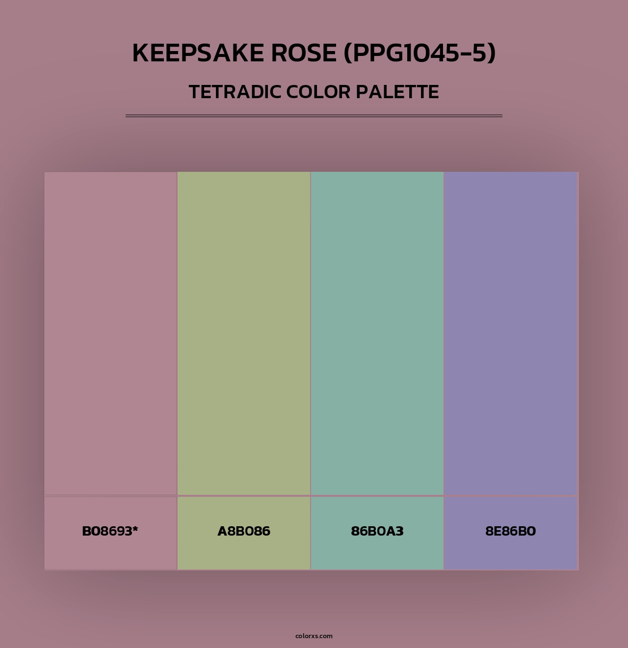 Keepsake Rose (PPG1045-5) - Tetradic Color Palette