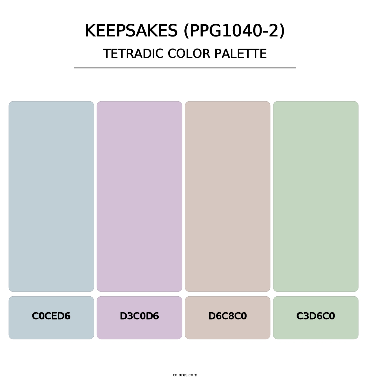 Keepsakes (PPG1040-2) - Tetradic Color Palette