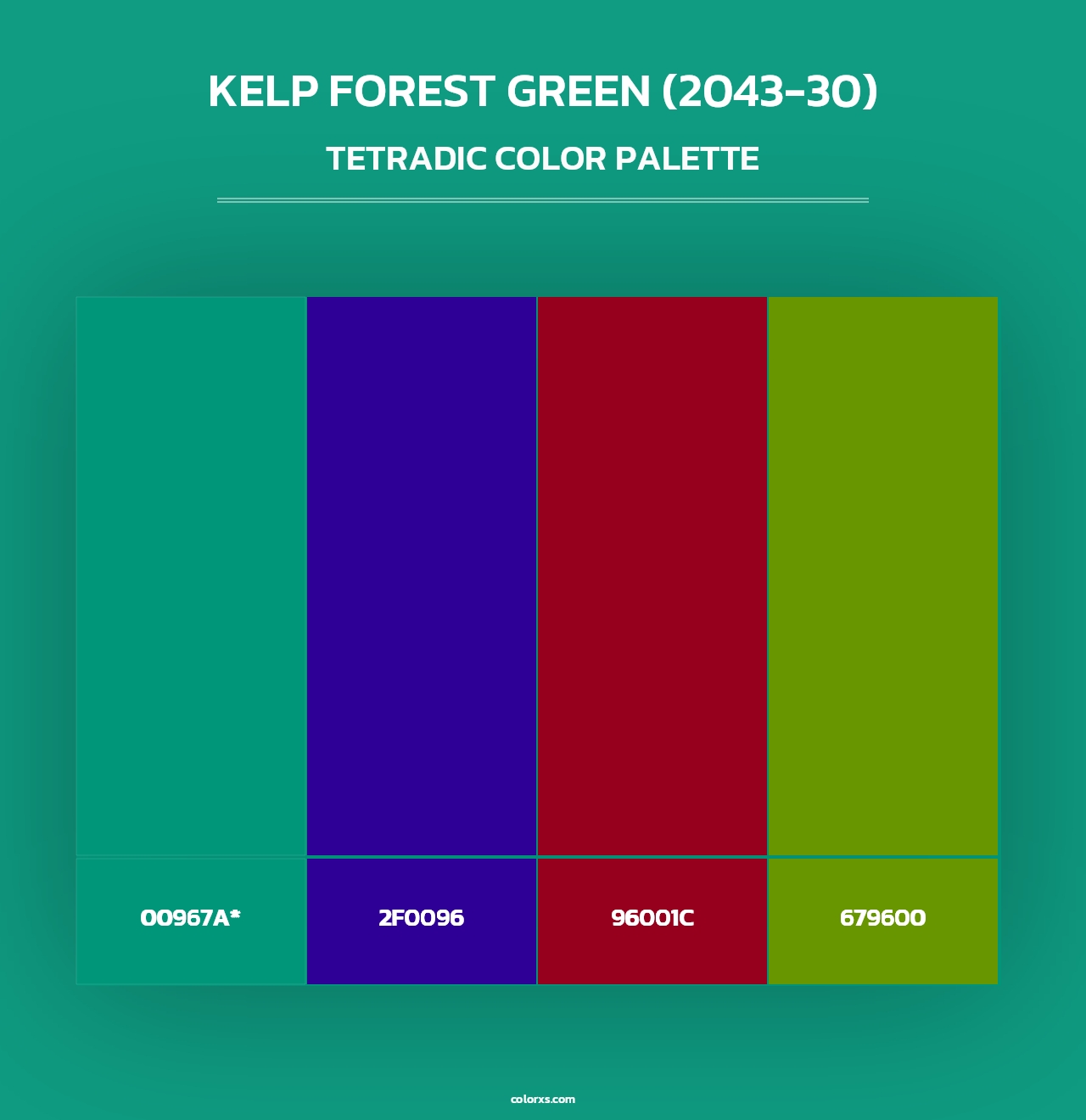 Kelp Forest Green (2043-30) - Tetradic Color Palette