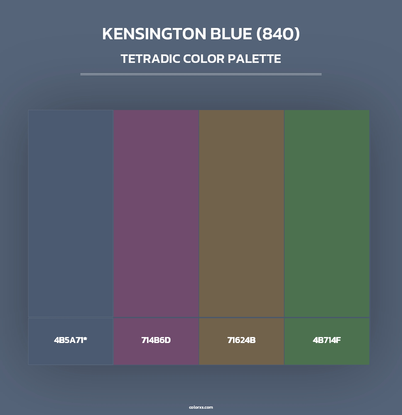 Kensington Blue (840) - Tetradic Color Palette