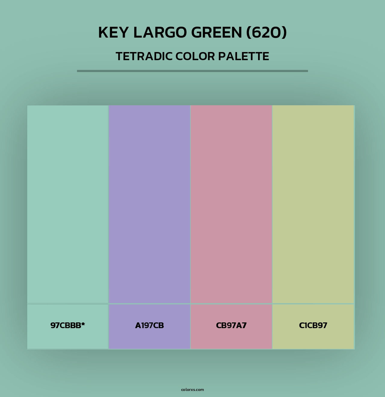 Key Largo Green (620) - Tetradic Color Palette