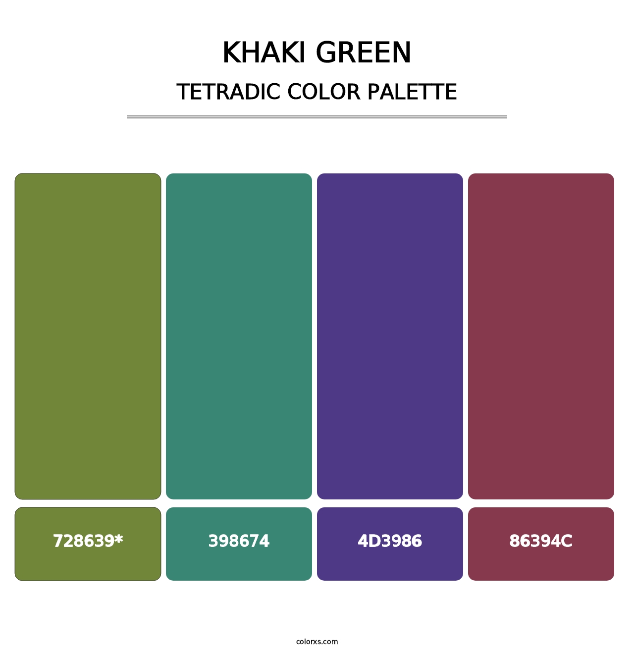 Khaki Green - Tetradic Color Palette