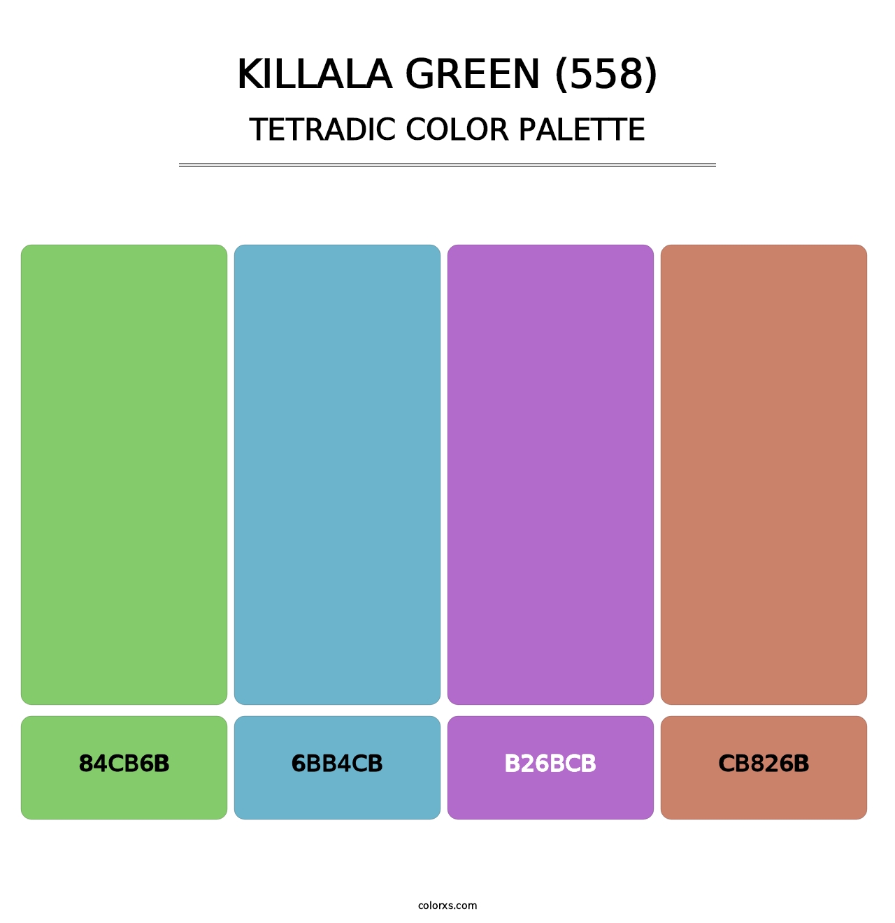 Killala Green (558) - Tetradic Color Palette