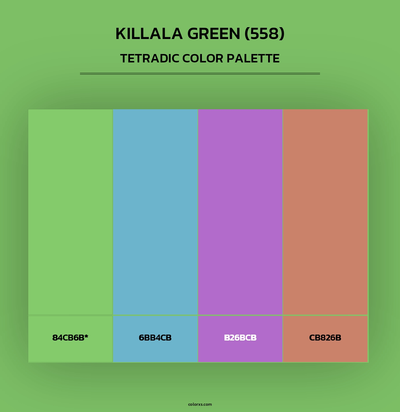 Killala Green (558) - Tetradic Color Palette