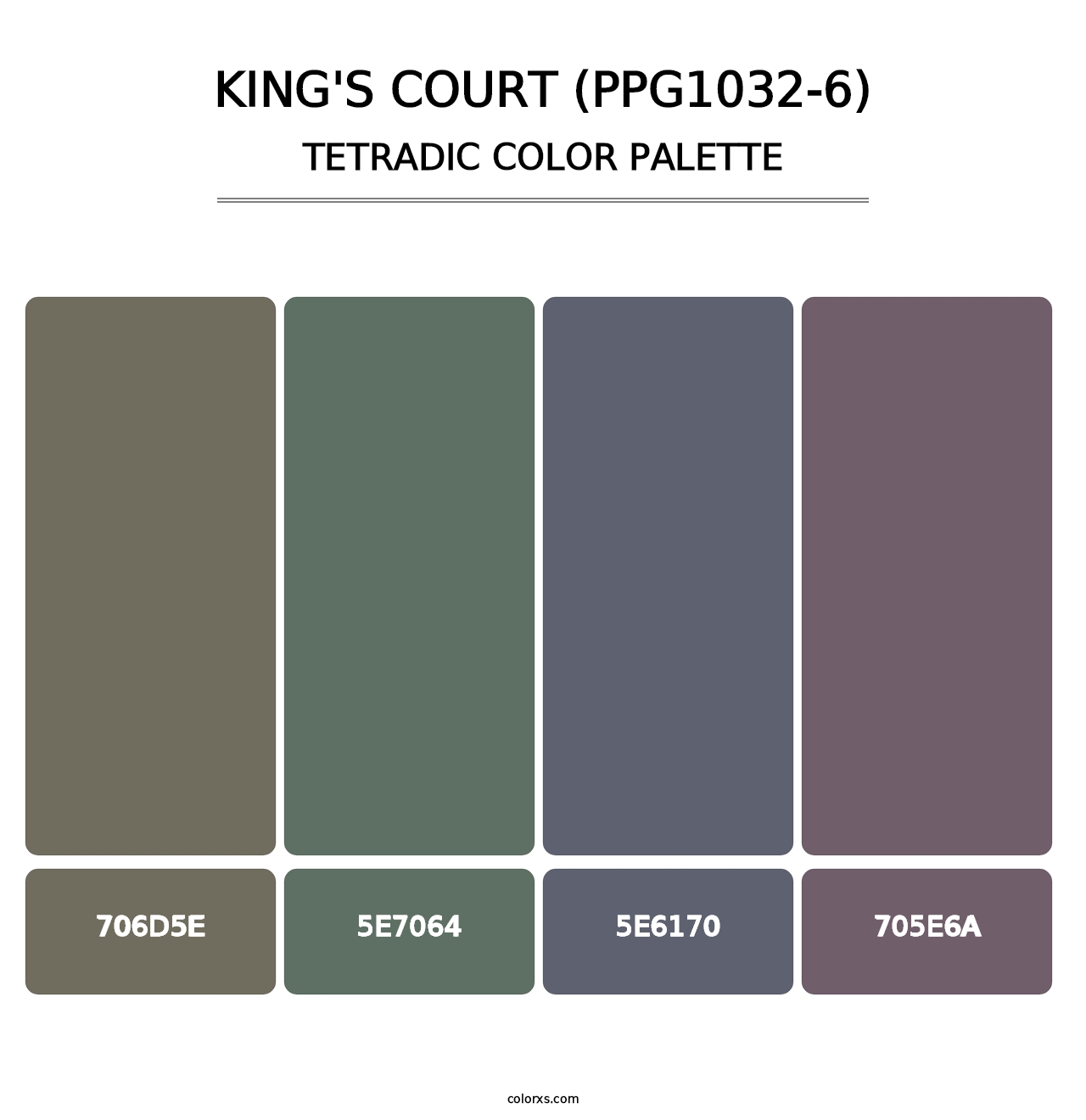 King's Court (PPG1032-6) - Tetradic Color Palette
