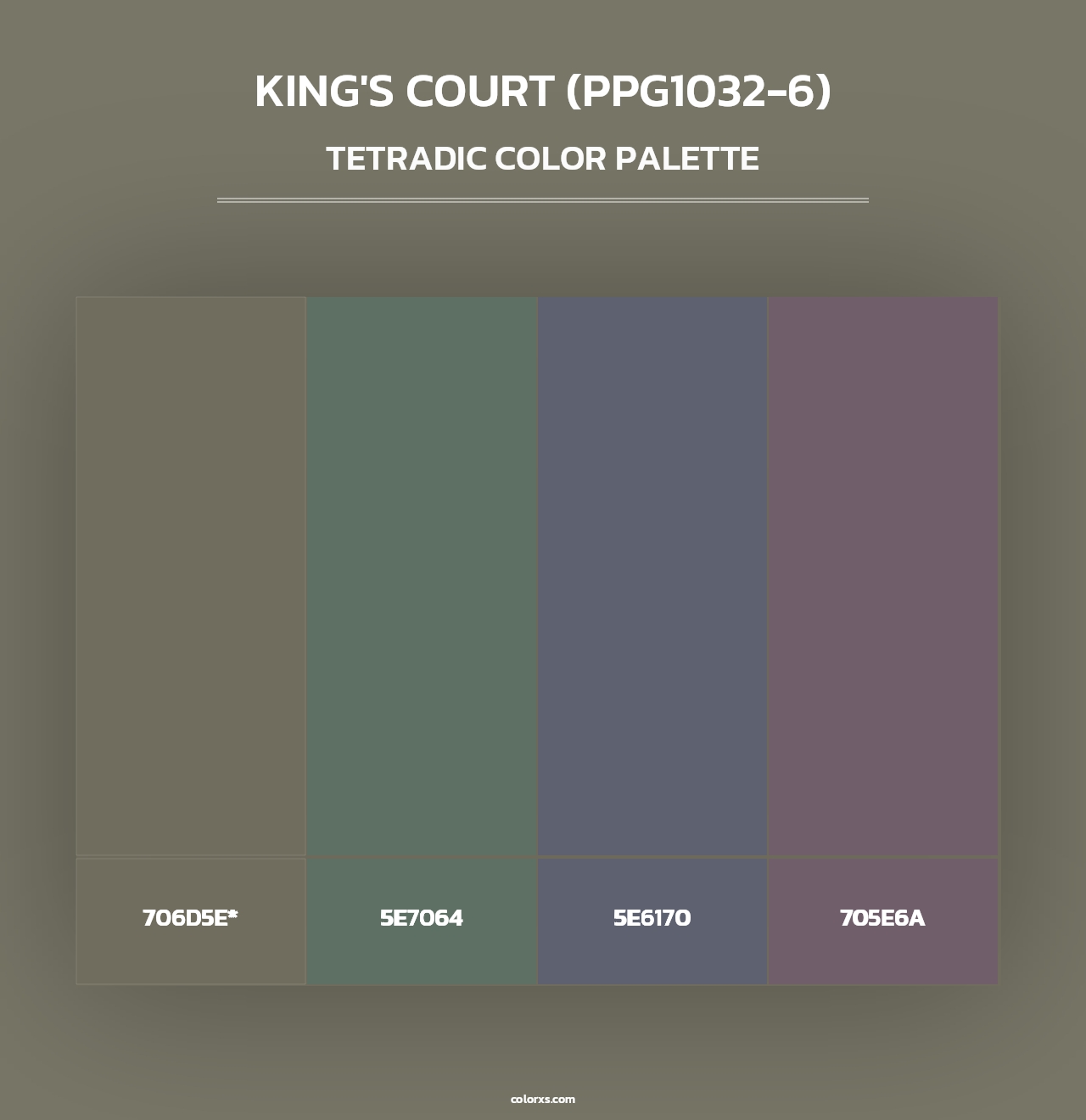 King's Court (PPG1032-6) - Tetradic Color Palette