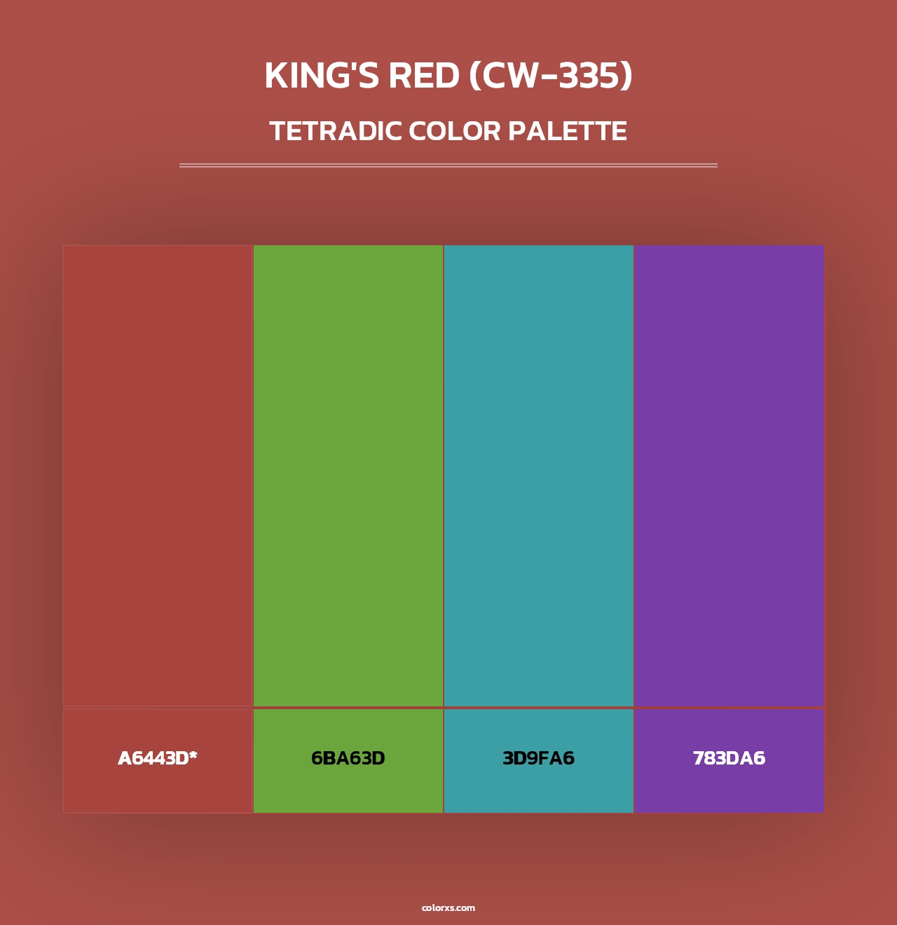 King's Red (CW-335) - Tetradic Color Palette