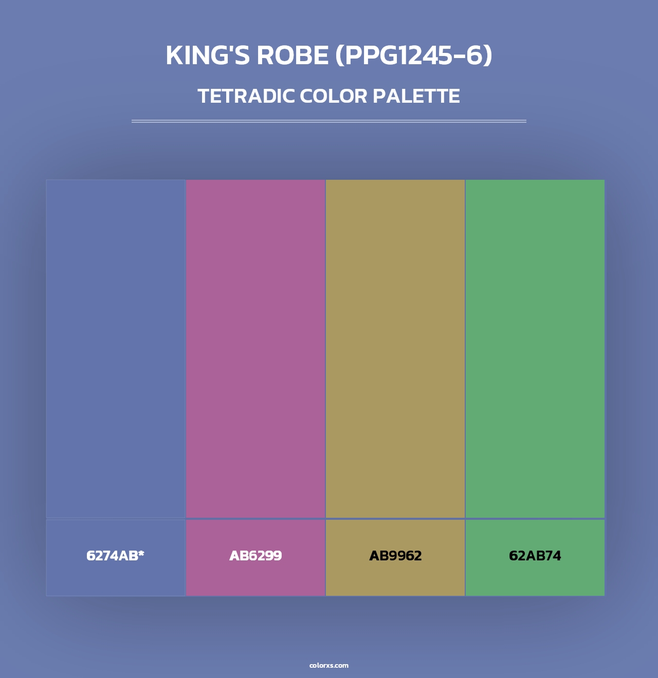King's Robe (PPG1245-6) - Tetradic Color Palette