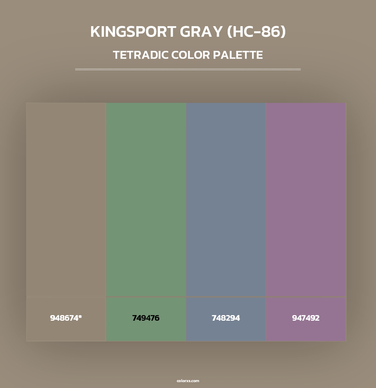 Kingsport Gray (HC-86) - Tetradic Color Palette