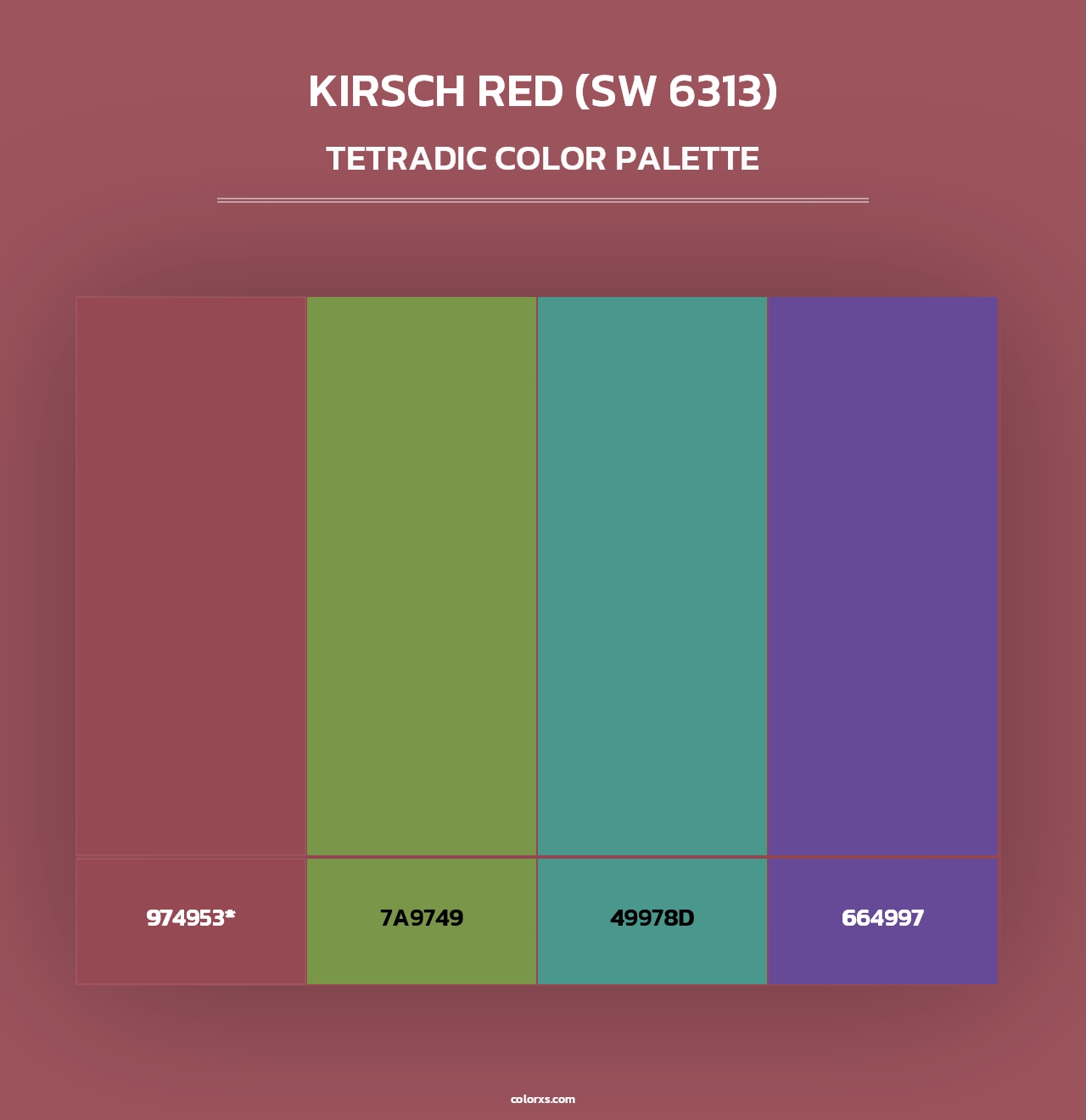 Kirsch Red (SW 6313) - Tetradic Color Palette