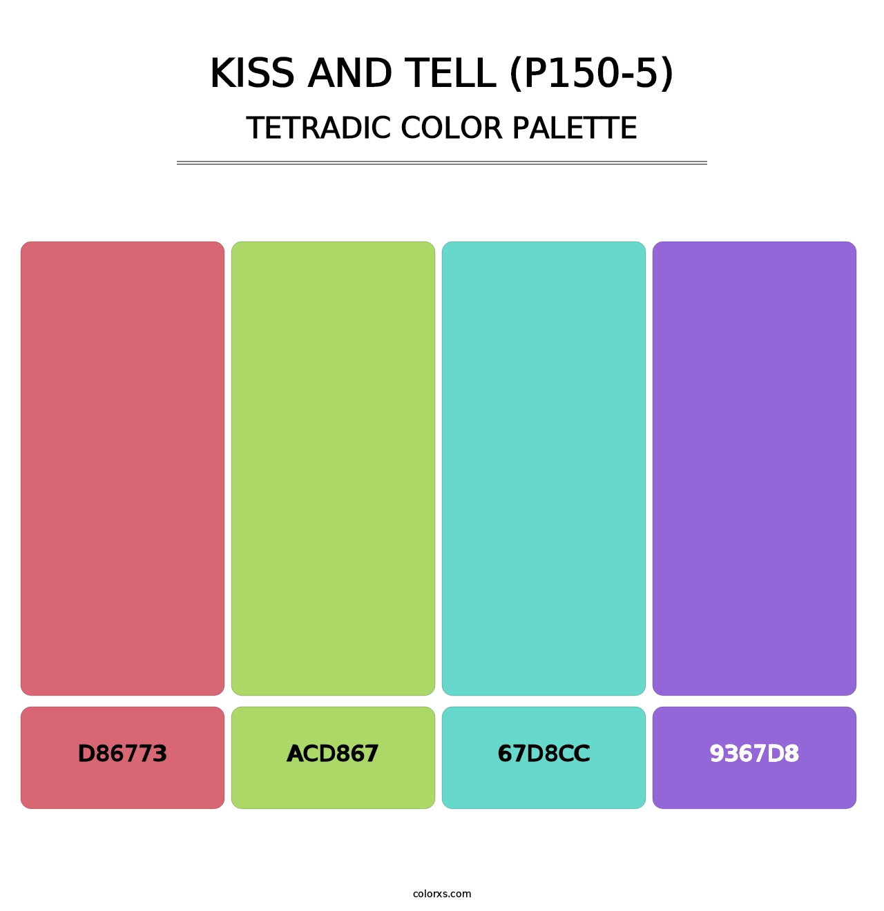 Kiss And Tell (P150-5) - Tetradic Color Palette