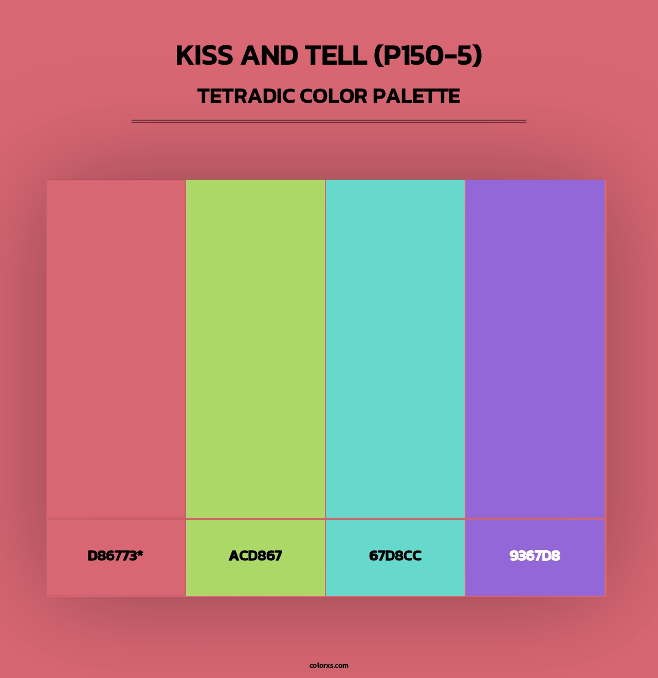 Kiss And Tell (P150-5) - Tetradic Color Palette