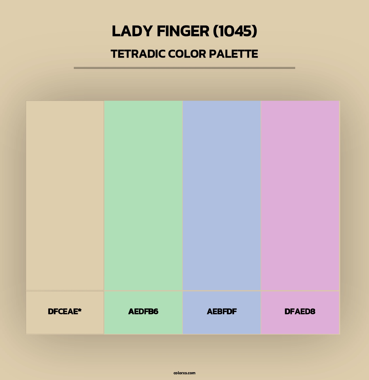 Lady Finger (1045) - Tetradic Color Palette