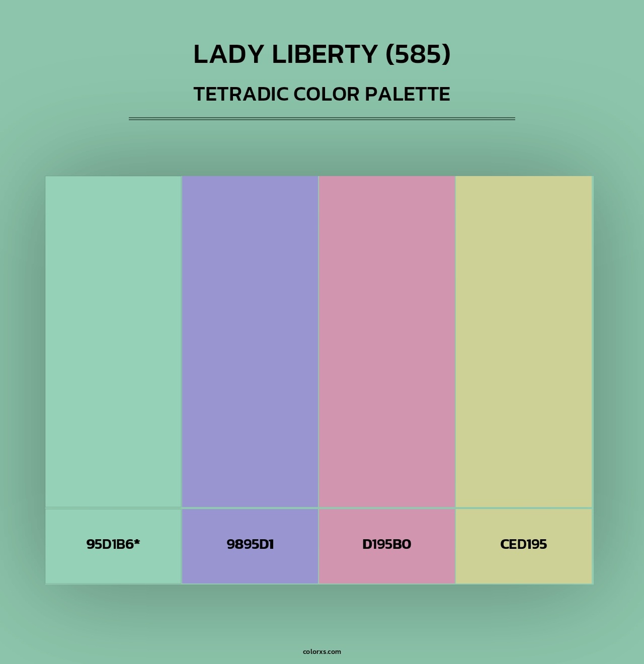 Lady Liberty (585) - Tetradic Color Palette
