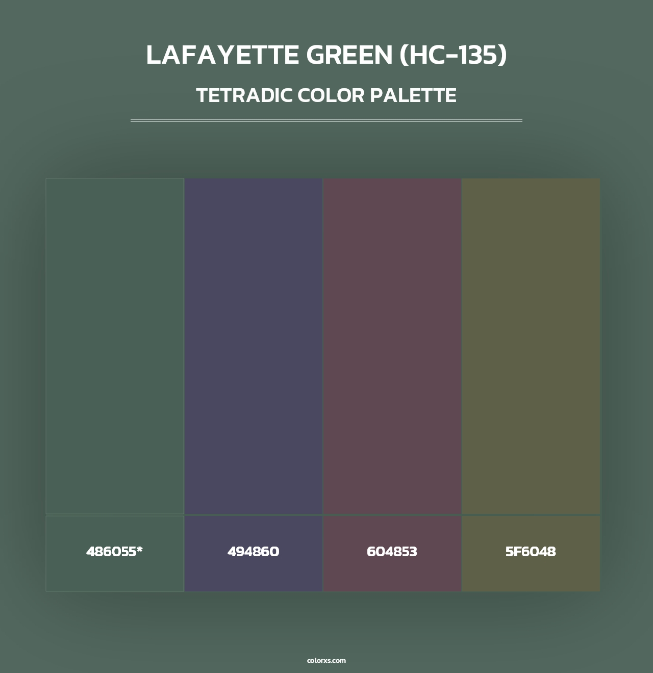 Lafayette Green (HC-135) - Tetradic Color Palette