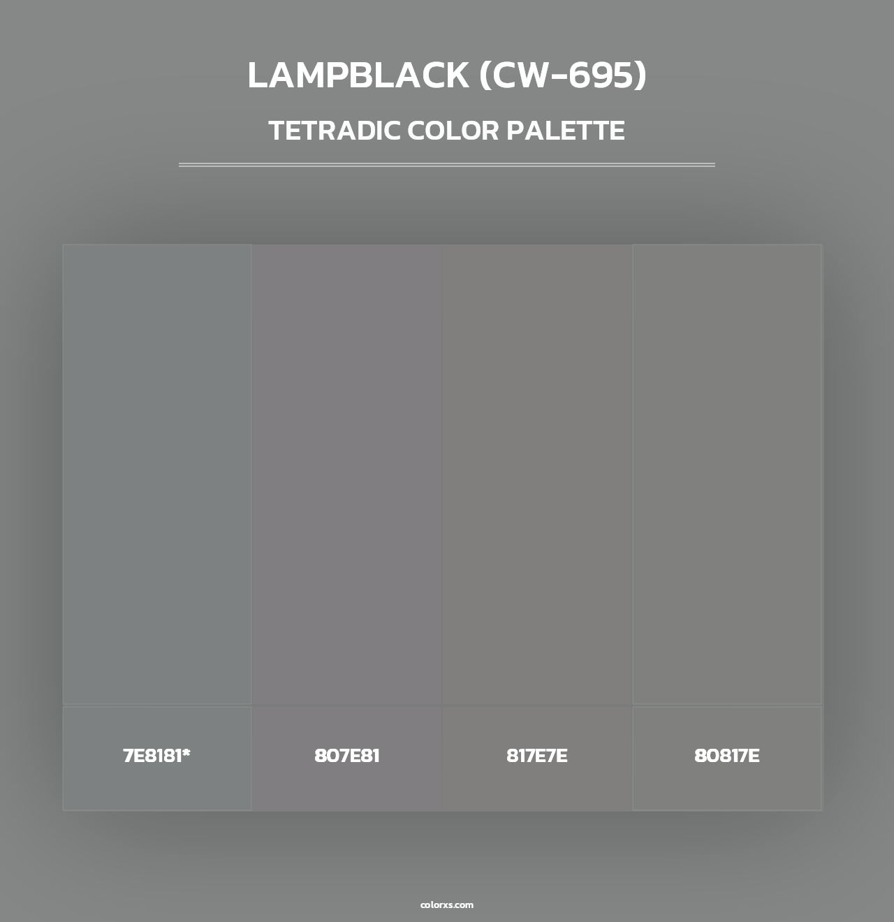 Lampblack (CW-695) - Tetradic Color Palette