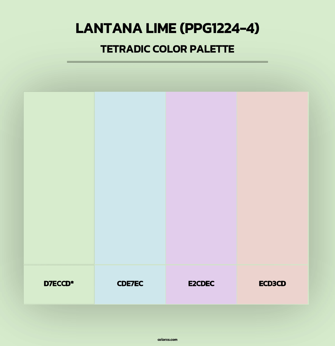 Lantana Lime (PPG1224-4) - Tetradic Color Palette