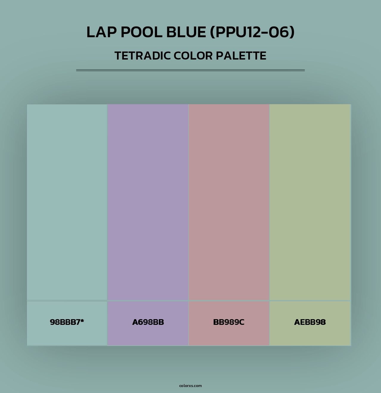 Lap Pool Blue (PPU12-06) - Tetradic Color Palette