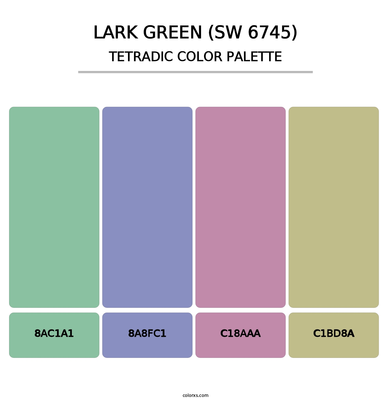 Lark Green (SW 6745) - Tetradic Color Palette