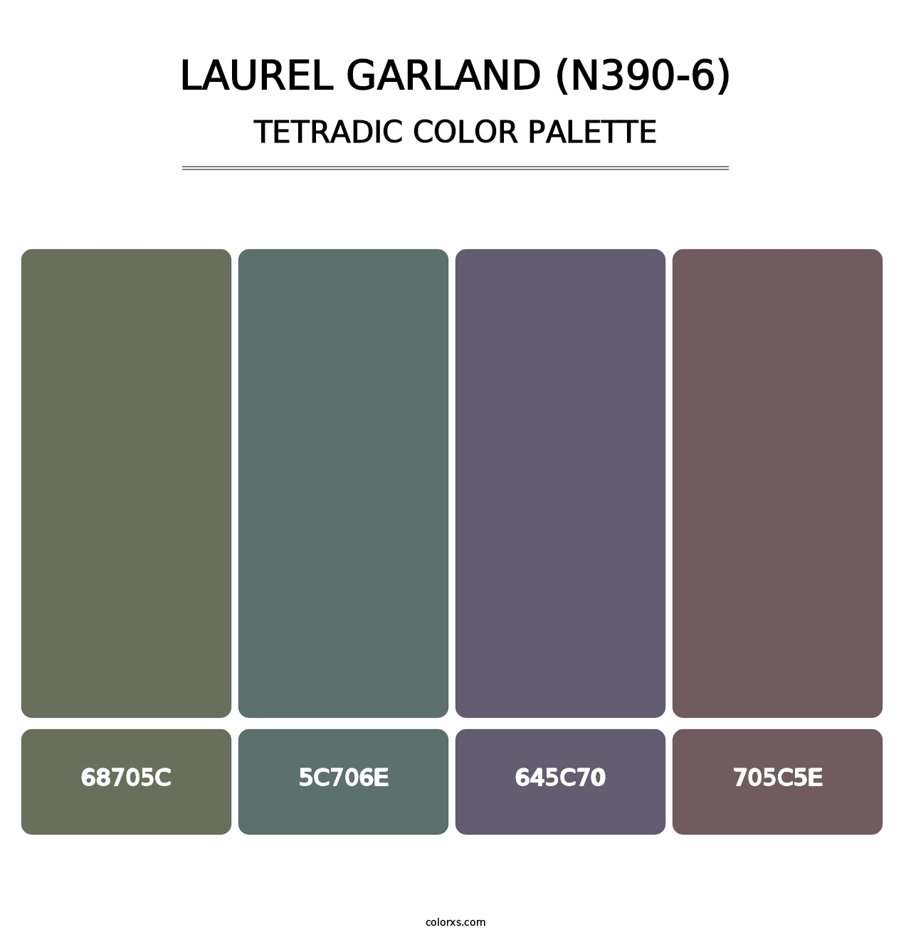 Laurel Garland (N390-6) - Tetradic Color Palette
